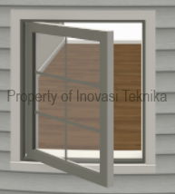 Jendela Swing UPVC 1 Daun Menggunakan Ornamen