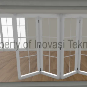 Pintu Folding UPVC 4 Daun Menggunakan Ornamen