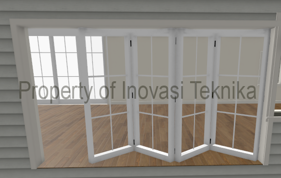 Pintu Folding UPVC 4 Daun Menggunakan Ornamen